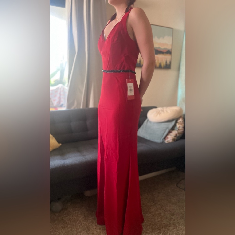 Carmen Marc Valvo Tomato Red Gown Women’s Size 6 Dress $900 NWT Soirée Gala